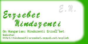 erzsebet mindszenti business card